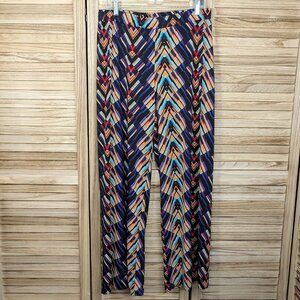 Peck And Peck Colorful Geometric Pattern Pants Size Med